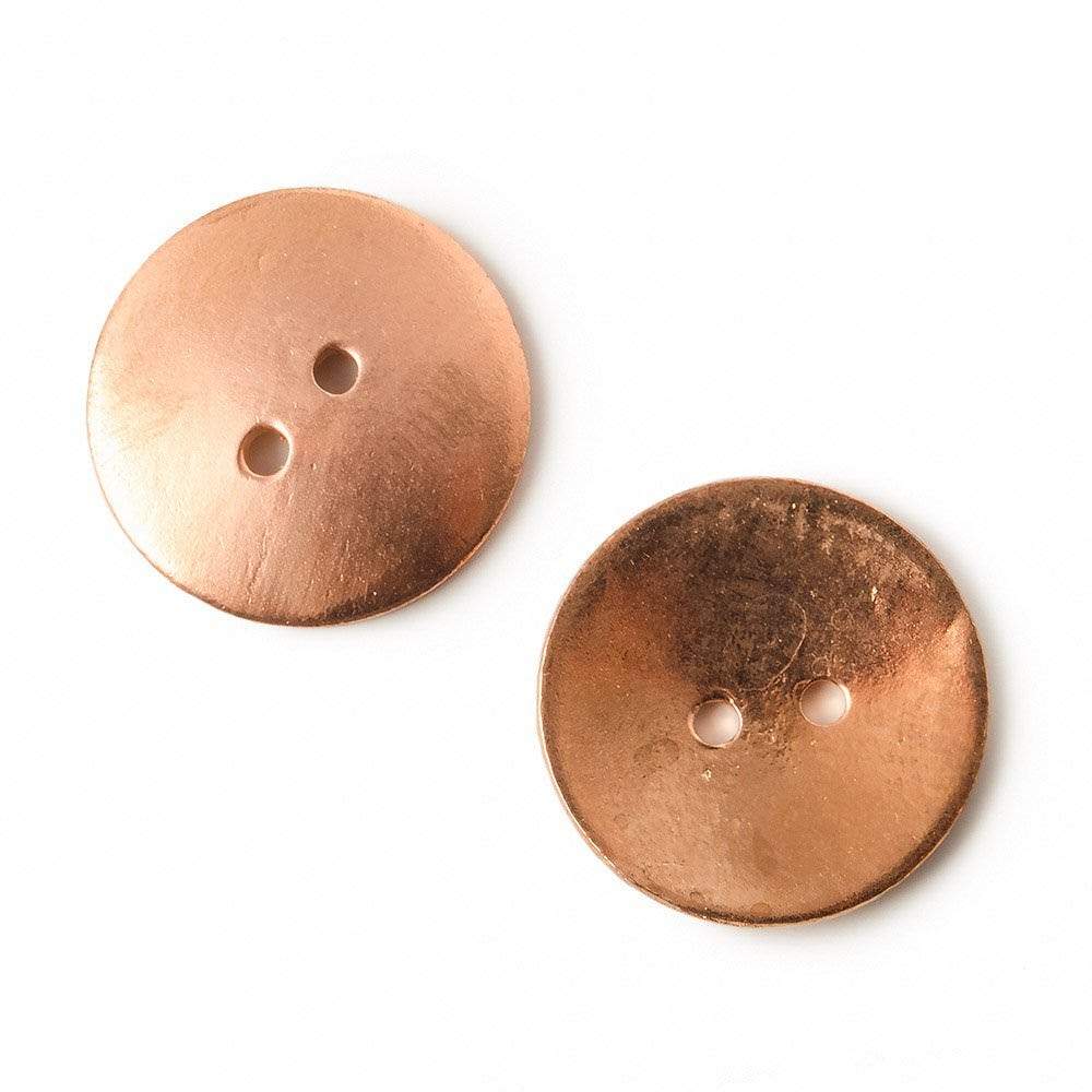 Pack of 6 Round 20mm Copper Button Clasps for Jewelry Making - AtlantaFindingsCompany