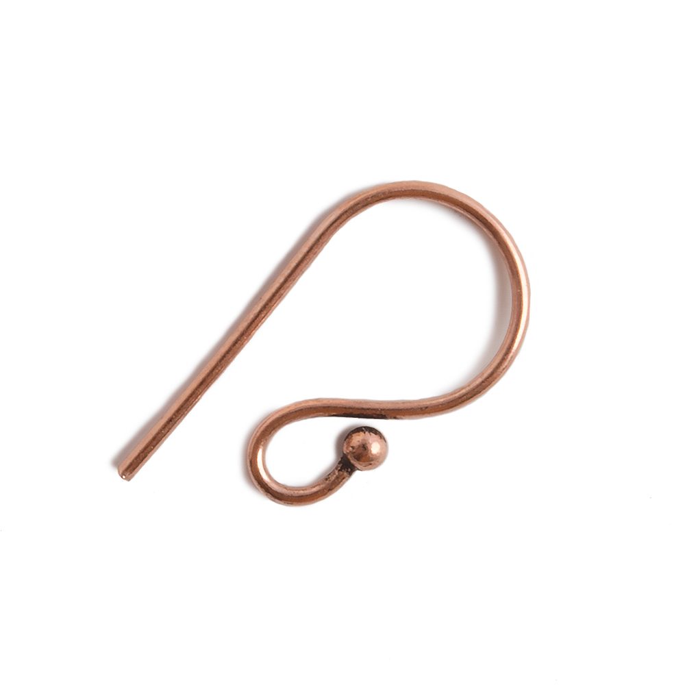 20mm Copper Fishhook Earwire with Ball, 50 pieces - AtlantaFindingsCompany