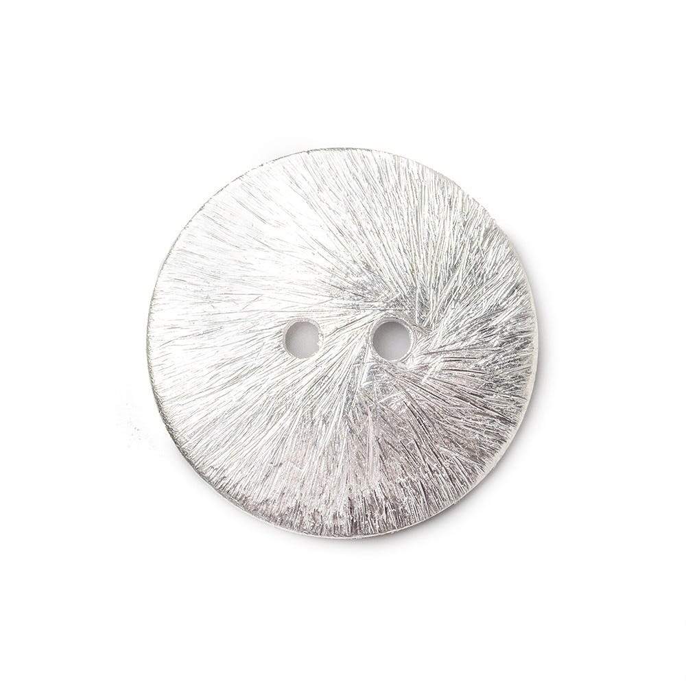 Set of 6 Brushed Silver Plated Round Buttons (20mm) - AtlantaFindingsCompany