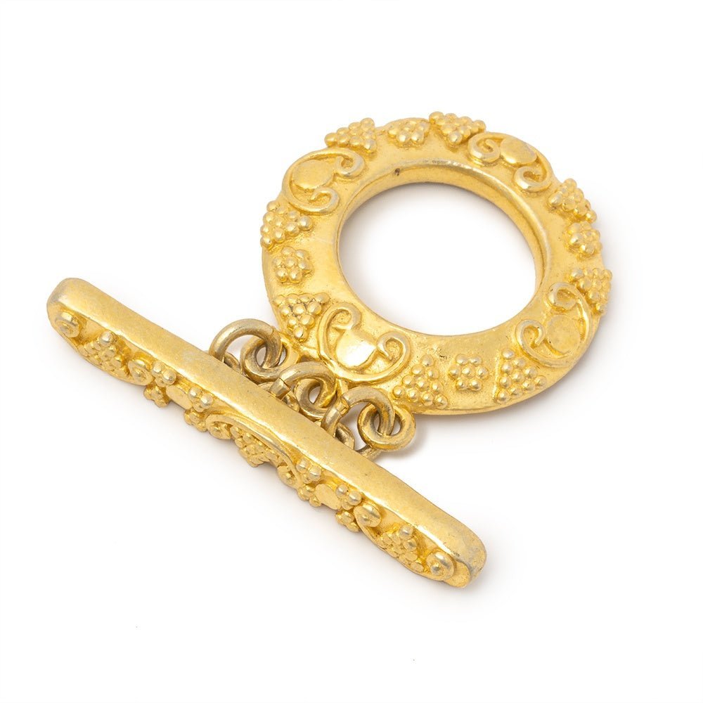 20mm Sterling Silver Gold Vermeil Triple Strand Toggle Clasp - AtlantaFindingsCompany