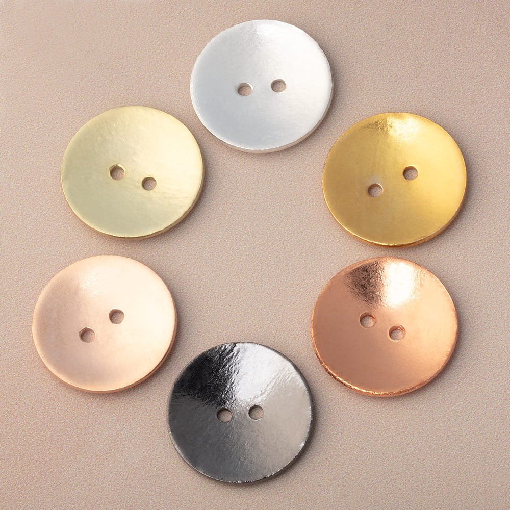 20mm Round Buttons with a Polished Finish - Set of 6 - Atlanta Findings