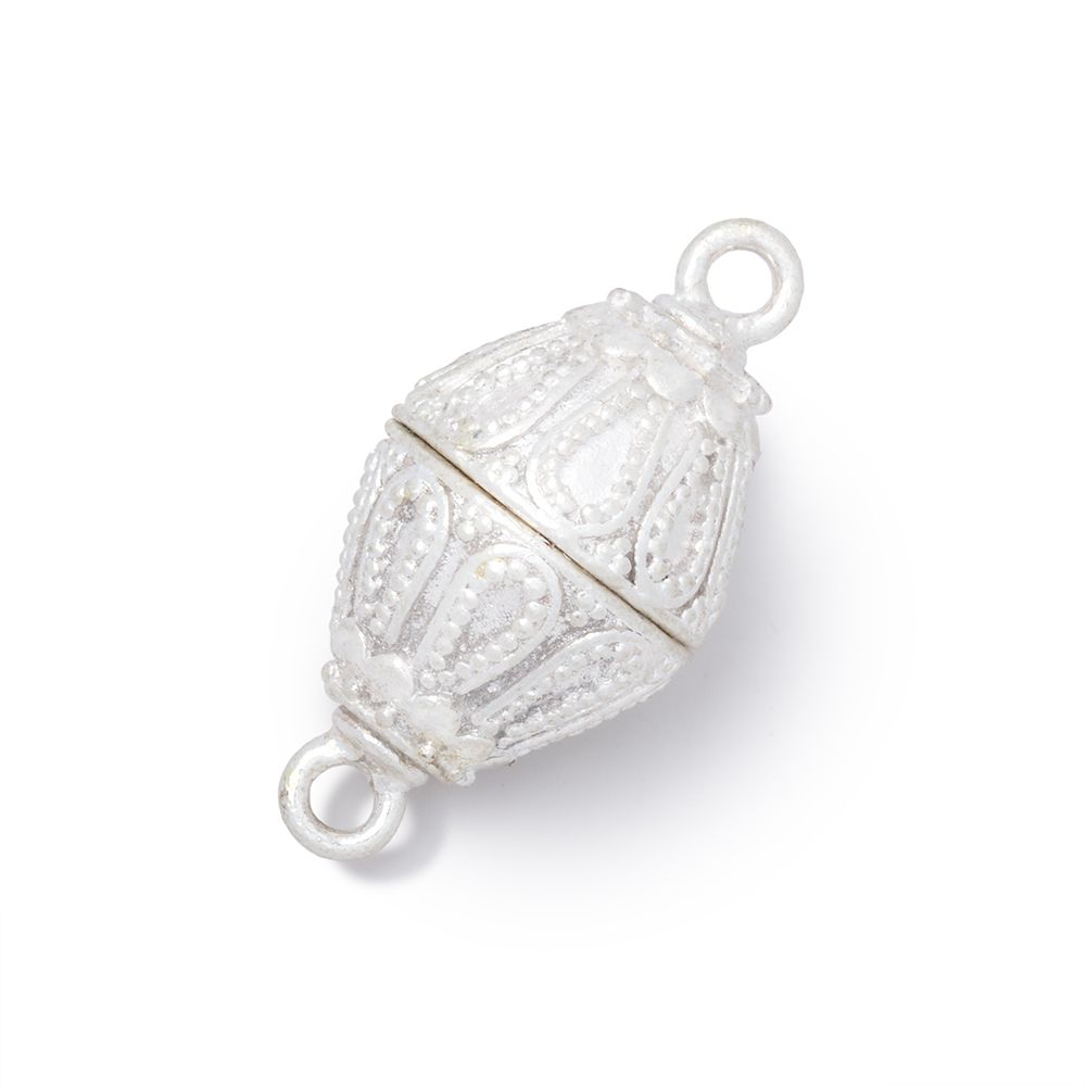 20x14.5mm Miligrain Tear Drop Magnetic Clasp - Bicone Shaped, Plated, Jewelry Finding - AtlantaFindingsCompany