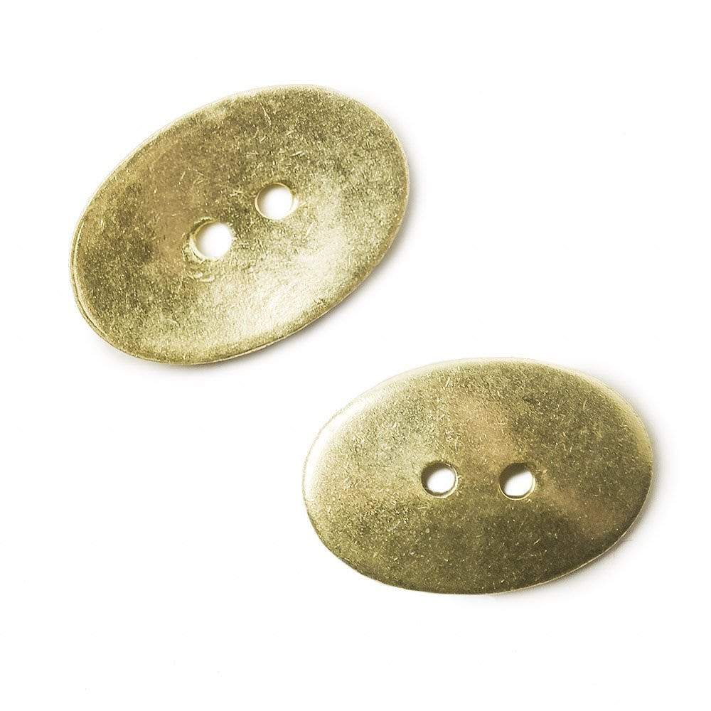 14kt Gold Oval Button - 20x14mm (6 Pieces) - AtlantaFindingsCompany