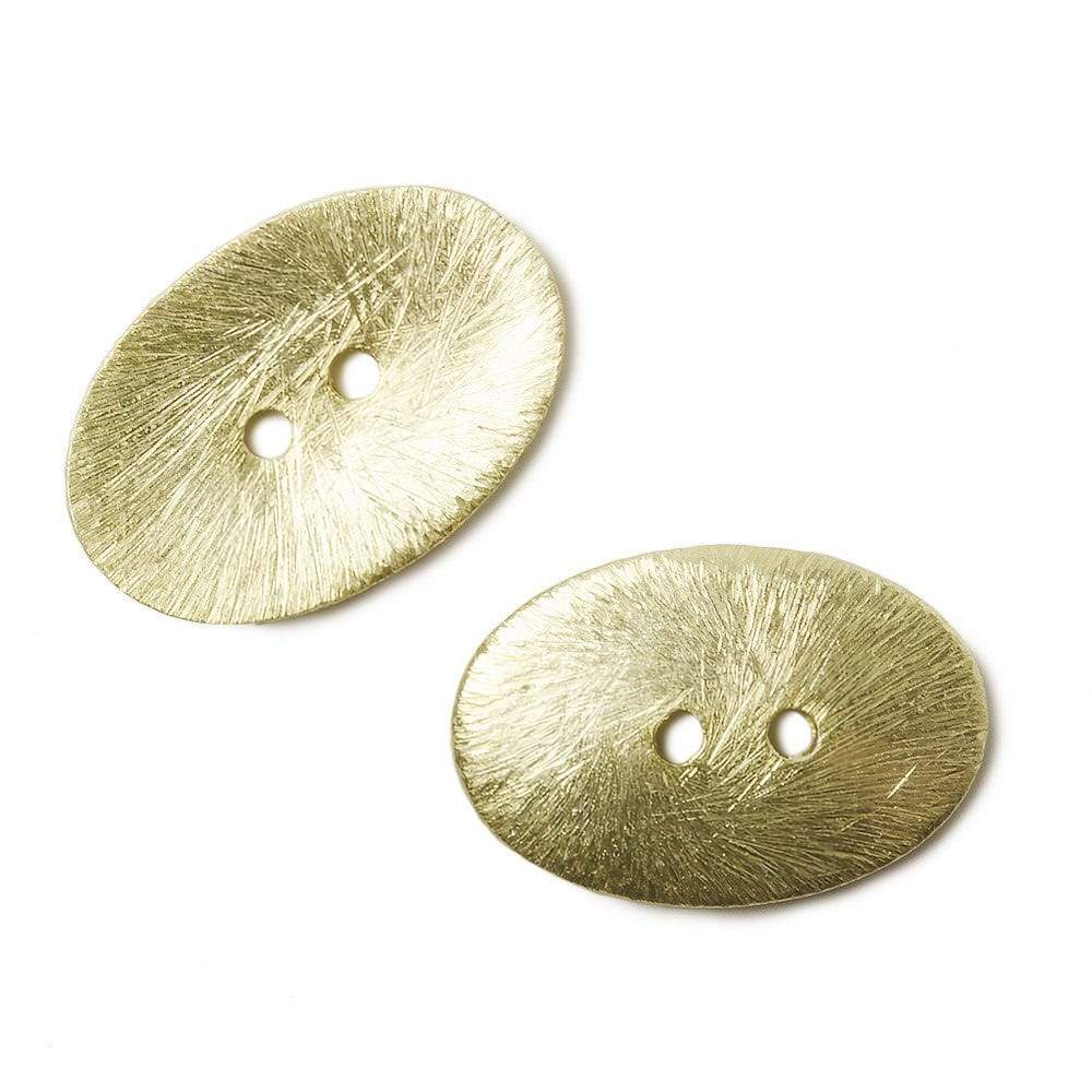 14kt Gold Oval Brushed Button - 20x14mm (6 Pieces) - AtlantaFindingsCompany