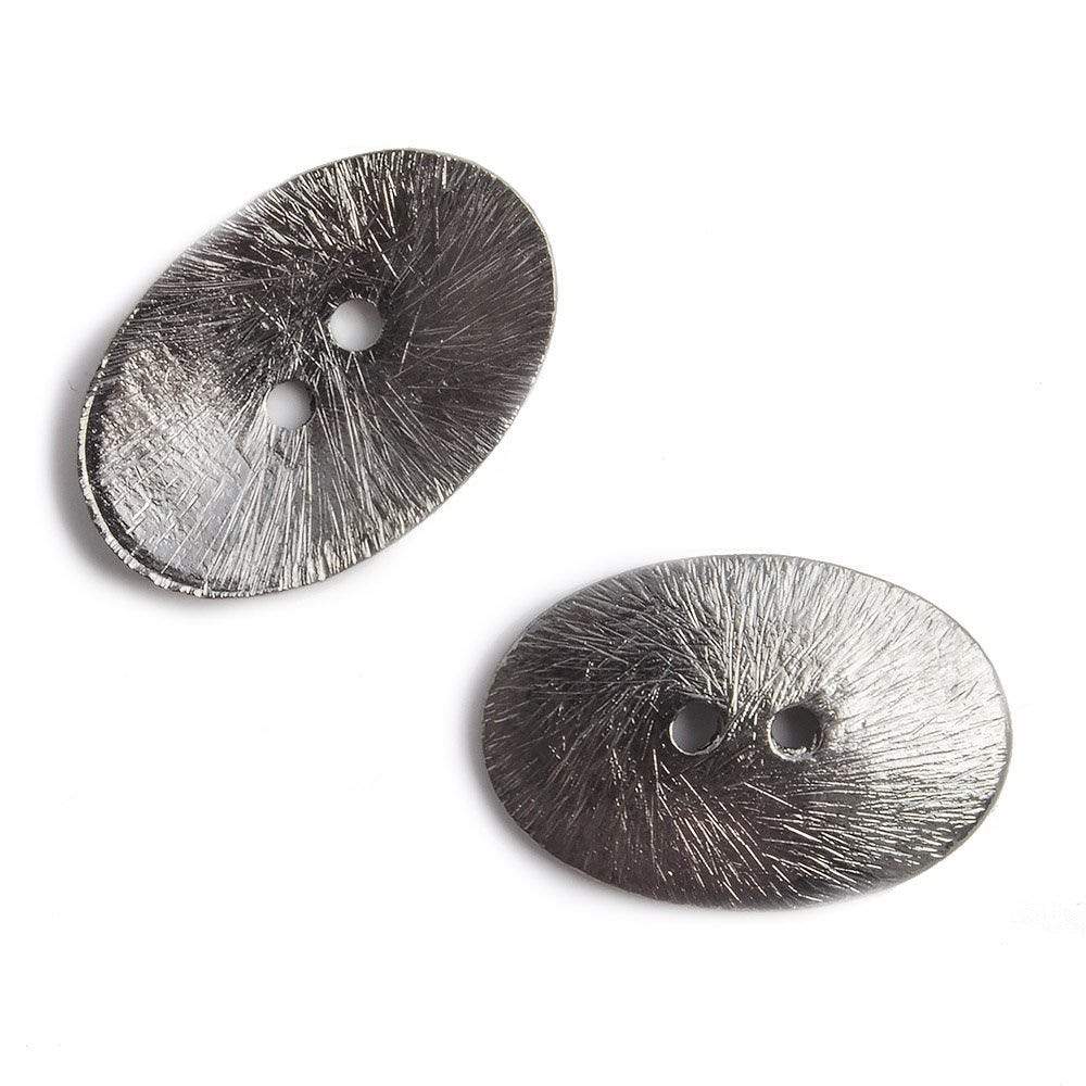20x14mm Black Gold Oval Button - 6 Piece Pack - AtlantaFindingsCompany