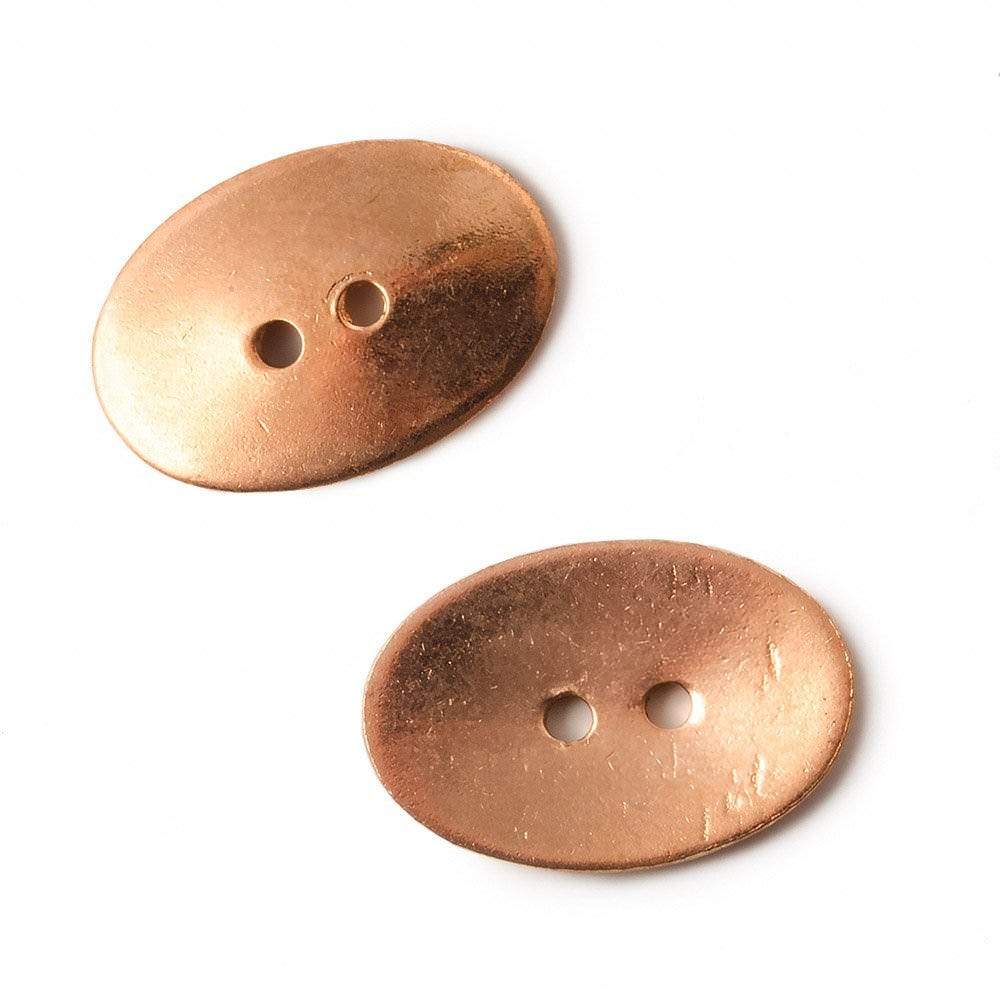 20x14mm Copper Oval Button Clasps - Pack of 6 - AtlantaFindingsCompany