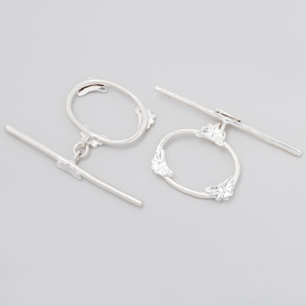 Sterling Silver Oval Butterfly Toggle Clasp - 21x24mm (1 Piece) - AtlantaFindingsCompany