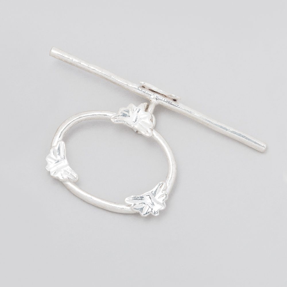 Sterling Silver Oval Butterfly Toggle Clasp - 21x24mm (1 Piece) - AtlantaFindingsCompany