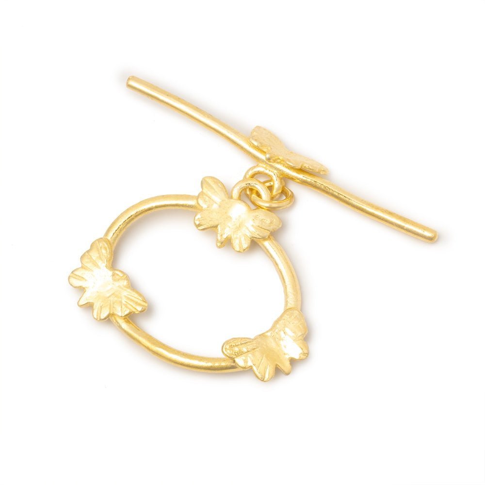 Vermeil Oval Butterfly Toggle Clasp - 21x26mm - AtlantaFindingsCompany