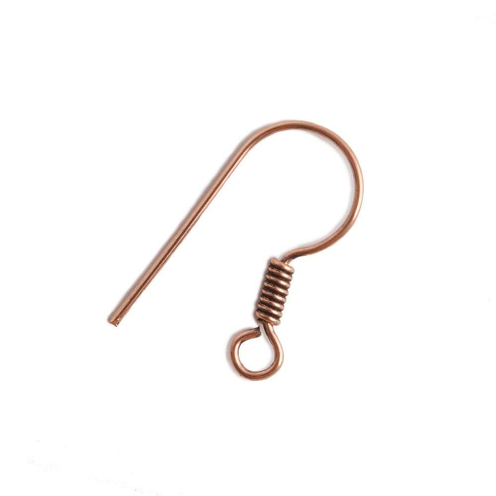 21x9mm Copper Fancy Earwire 50 pieces - AtlantaFindingsCompany
