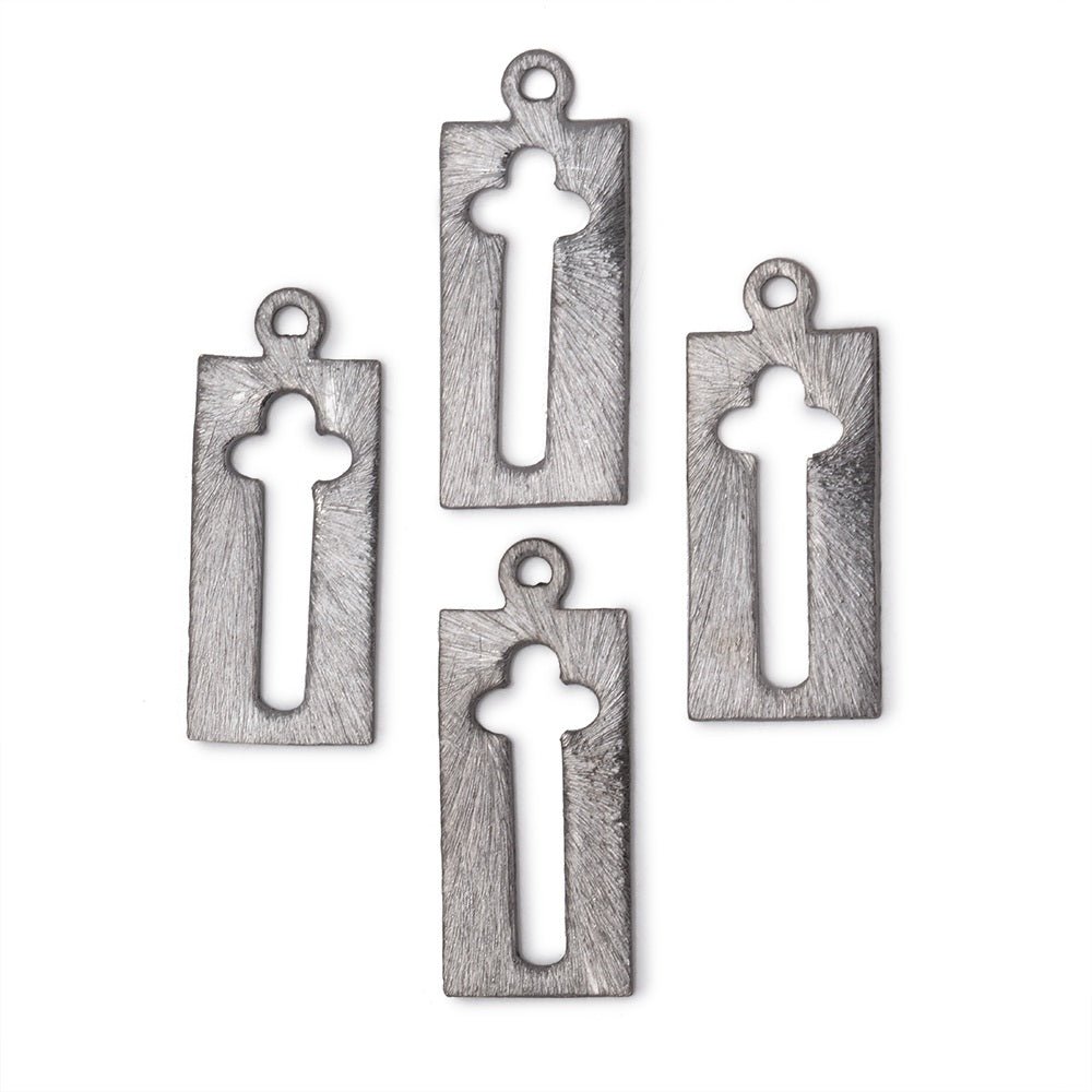 22.5x11mm Brushed Cross Void Charm Set of 4 pieces - AtlantaFindingsCompany
