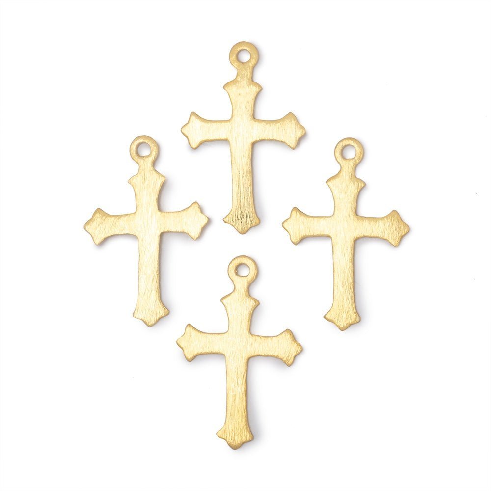 22x18mm Brushed Cross Charm Set of 4 pieces - AtlantaFindingsCompany