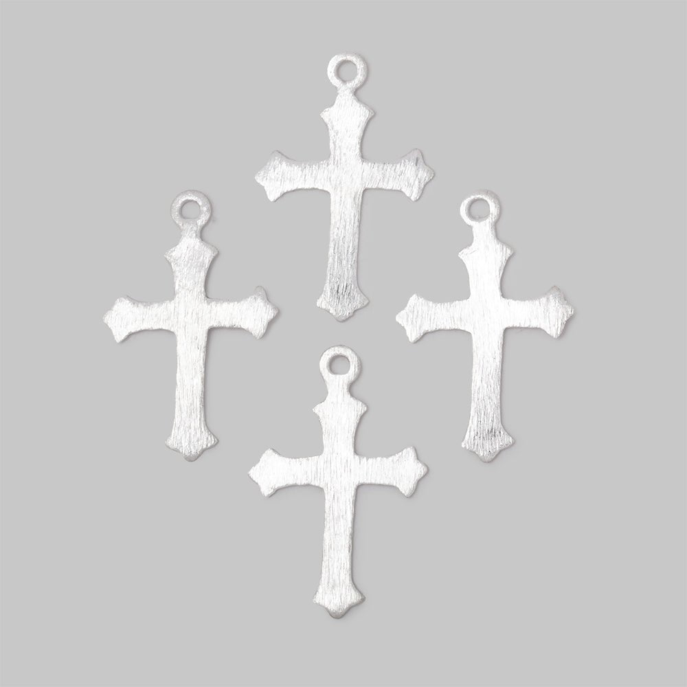 22x18mm Brushed Cross Charm Set of 4 pieces - AtlantaFindingsCompany