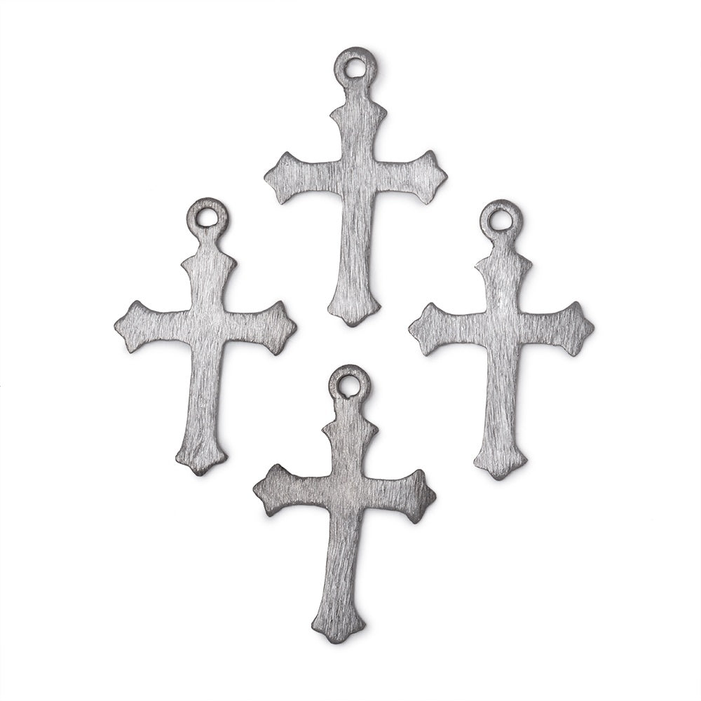 22x18mm Brushed Cross Charm Set of 4 pieces - AtlantaFindingsCompany