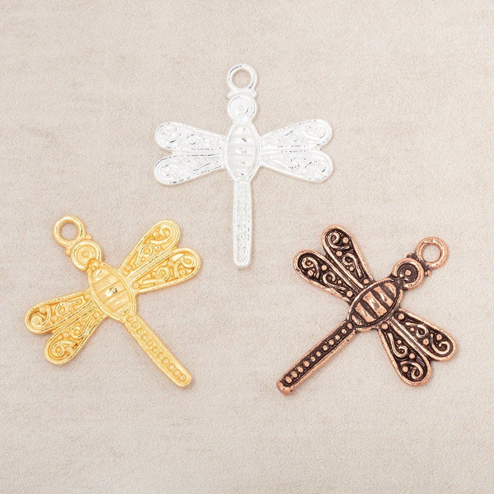 23mm Dragonfly Pendant Charm Set of 2 pieces - AtlantaFindingsCompany
