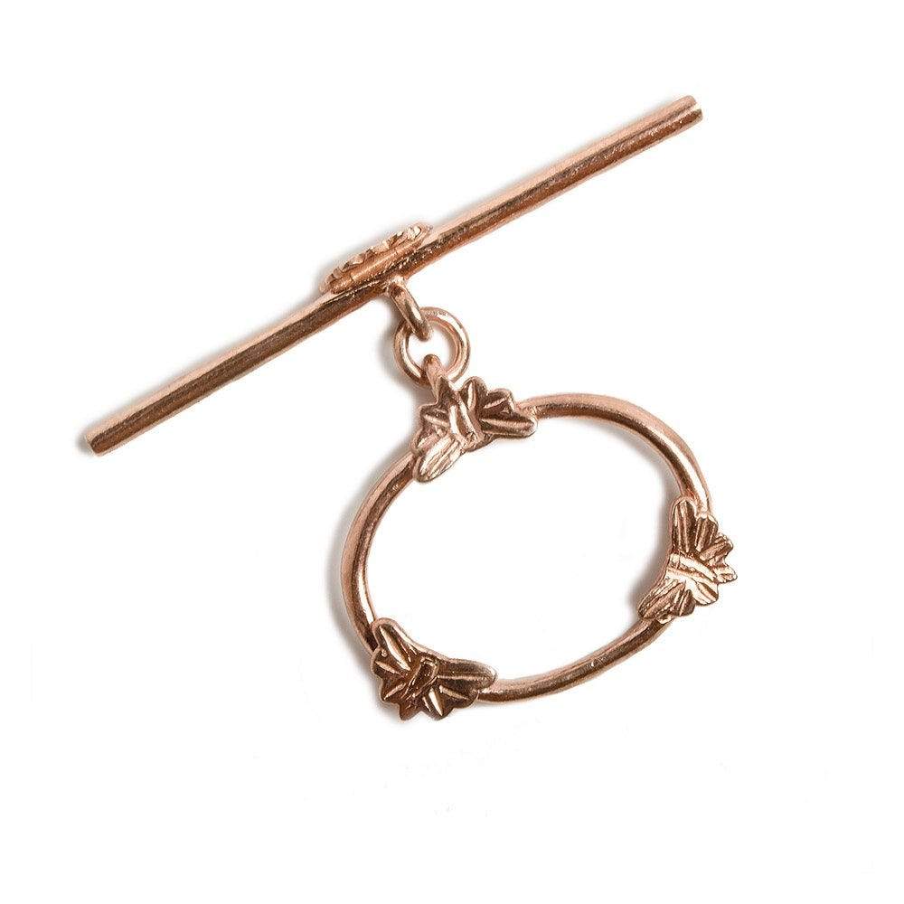 1 pc Rose Gold Plated Sterling Silver 23x24mm Oval Butterfly Toggle Clasp - AtlantaFindingsCompany