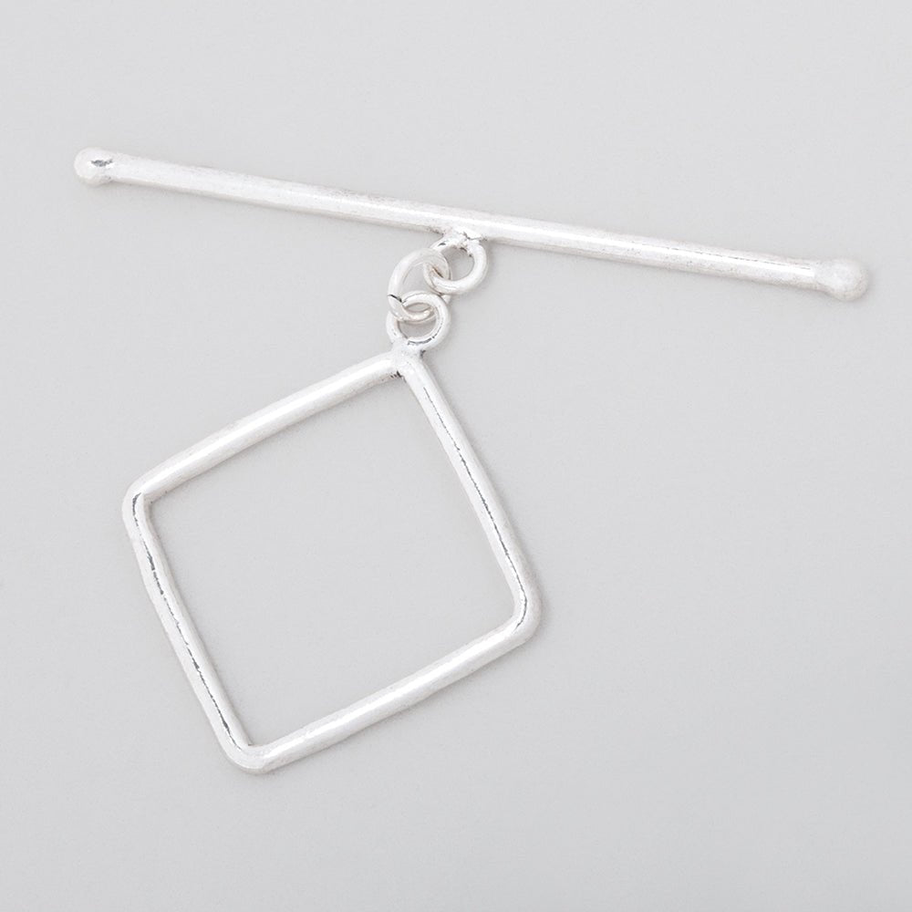 24mm Sterling Silver Diamond Shape Toggle Clasp - 1 Piece - AtlantaFindingsCompany