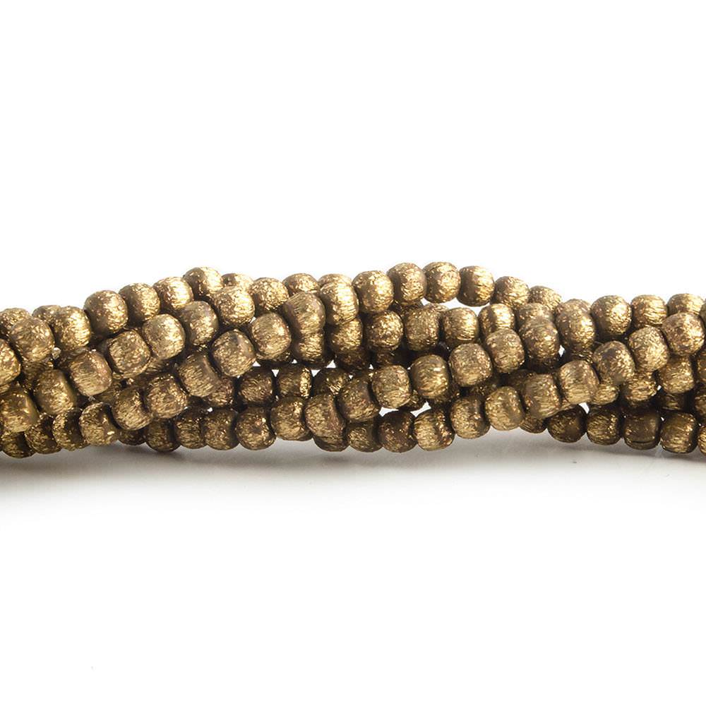 2.5mm Brushed Round Beads - Plated Copper Strands - AtlantaFindingsCompany