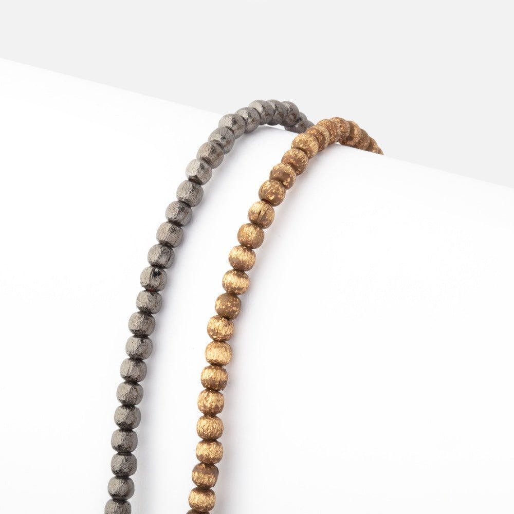 2.5mm Brushed Round Beads - Plated Copper Strands - AtlantaFindingsCompany