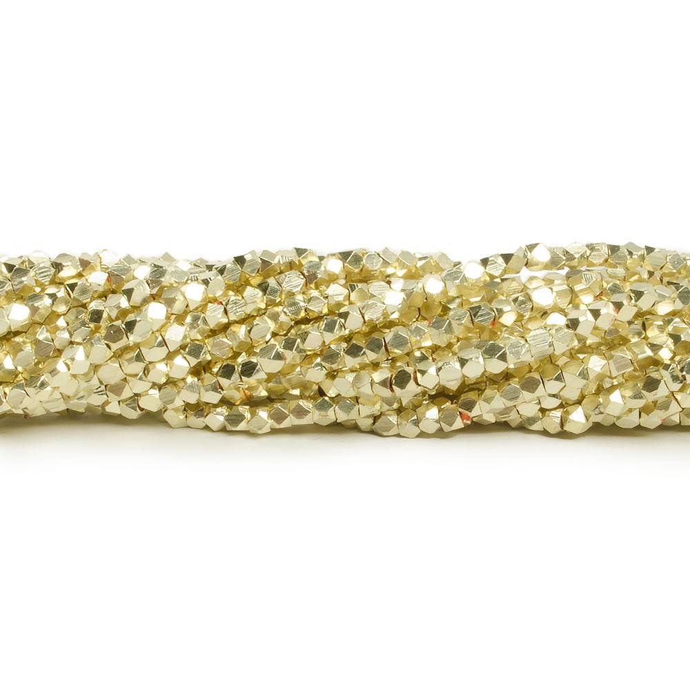 2.5mm Shiny Faceted Nugget Beads - 8 Inch Strand, Approx. 80 Pieces - AtlantaFindingsCompany