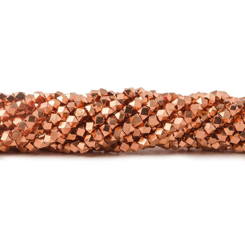 2.5mm Shiny Faceted Nugget Beads - 8 Inch Strand, Approx. 80 Pieces - AtlantaFindingsCompany
