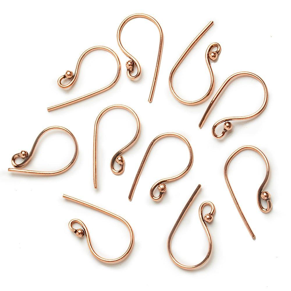 20mm Copper Fishhook Earwire with Ball, 10 pieces - Atlanta Findings