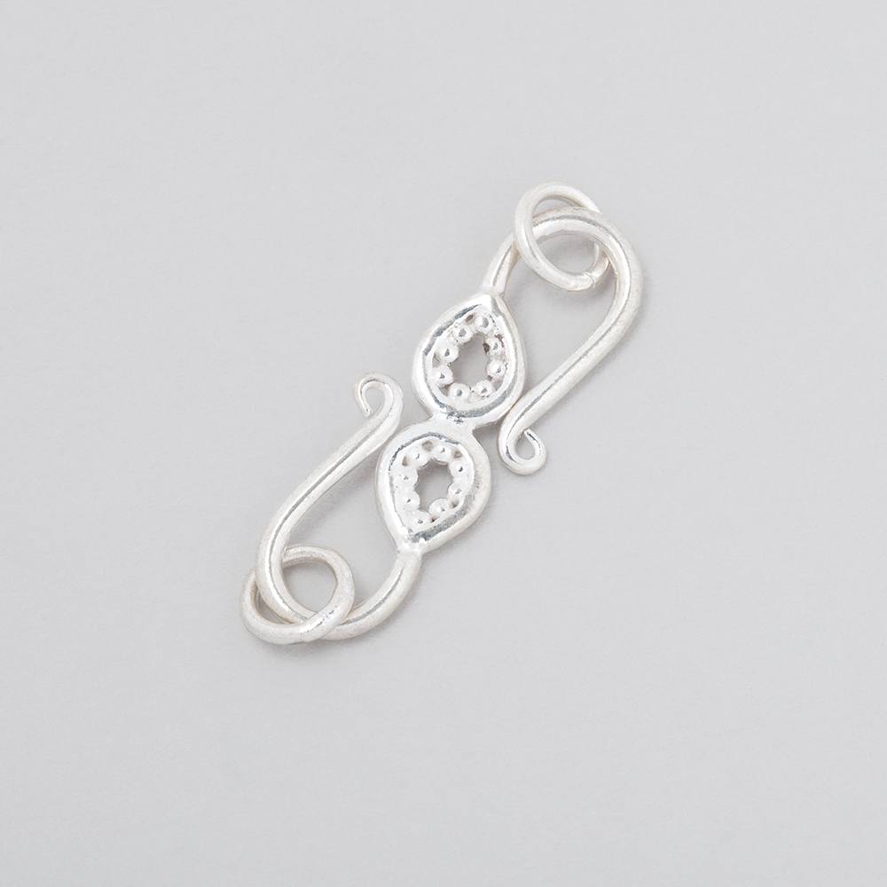 27x7.5mm Sterling Silver S - Hook Clasp with Paisley Design - AtlantaFindingsCompany