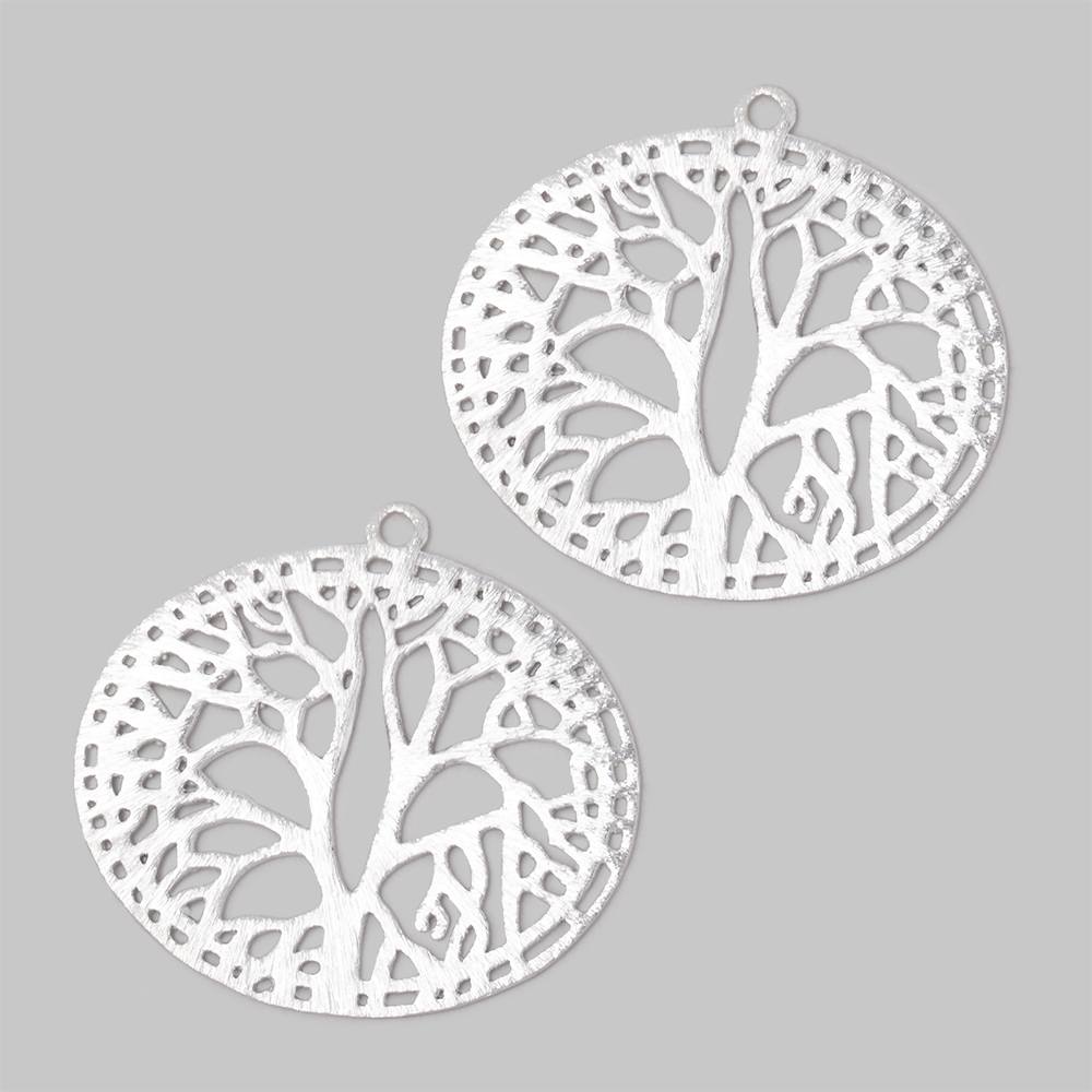 29x35mm Brushed Filigree Oval Charm Set of 2 pieces - AtlantaFindingsCompany