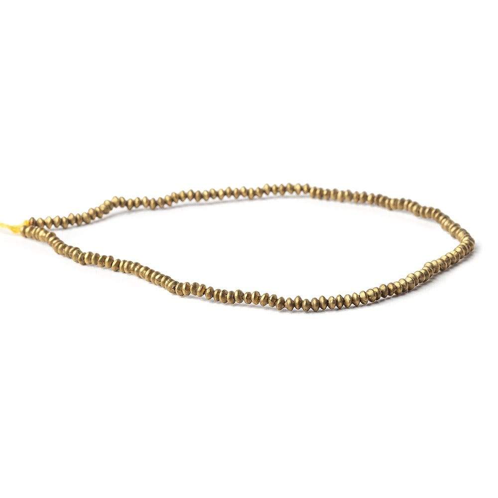 2mm Brass Disc Beads 8 inch 140 pieces - AtlantaFindingsCompany