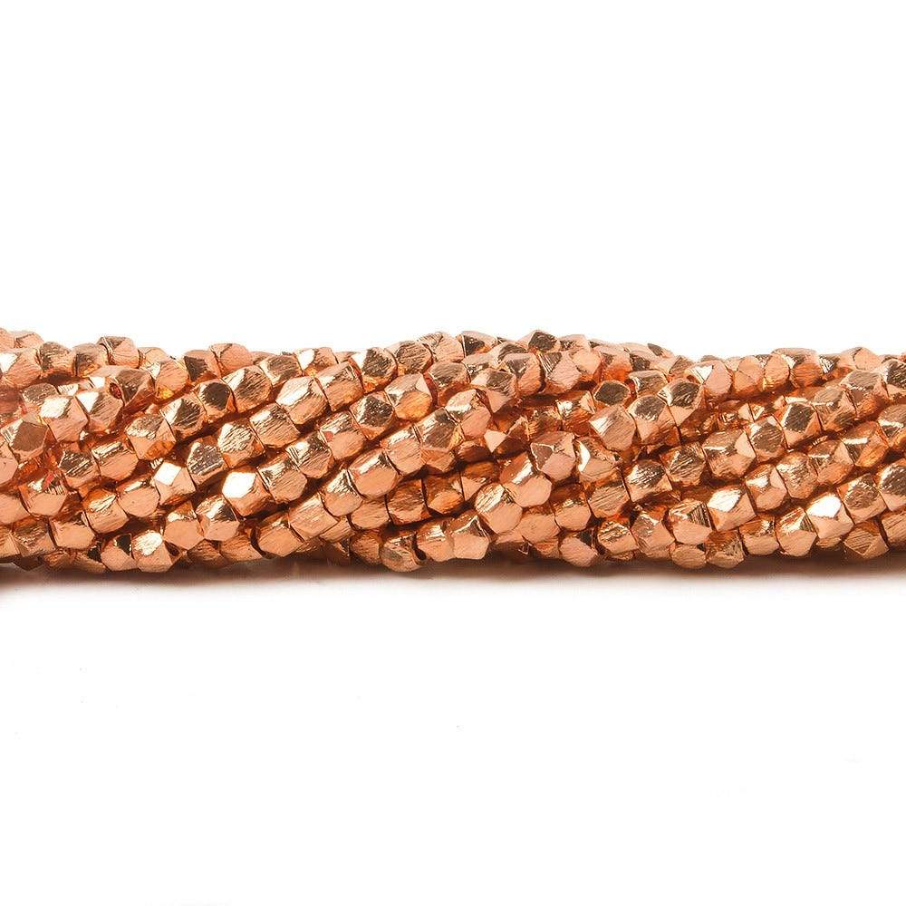 2mm Brushed Faceted Nugget Beads - 8" Strand (Approx. 84 pcs) - AtlantaFindingsCompany