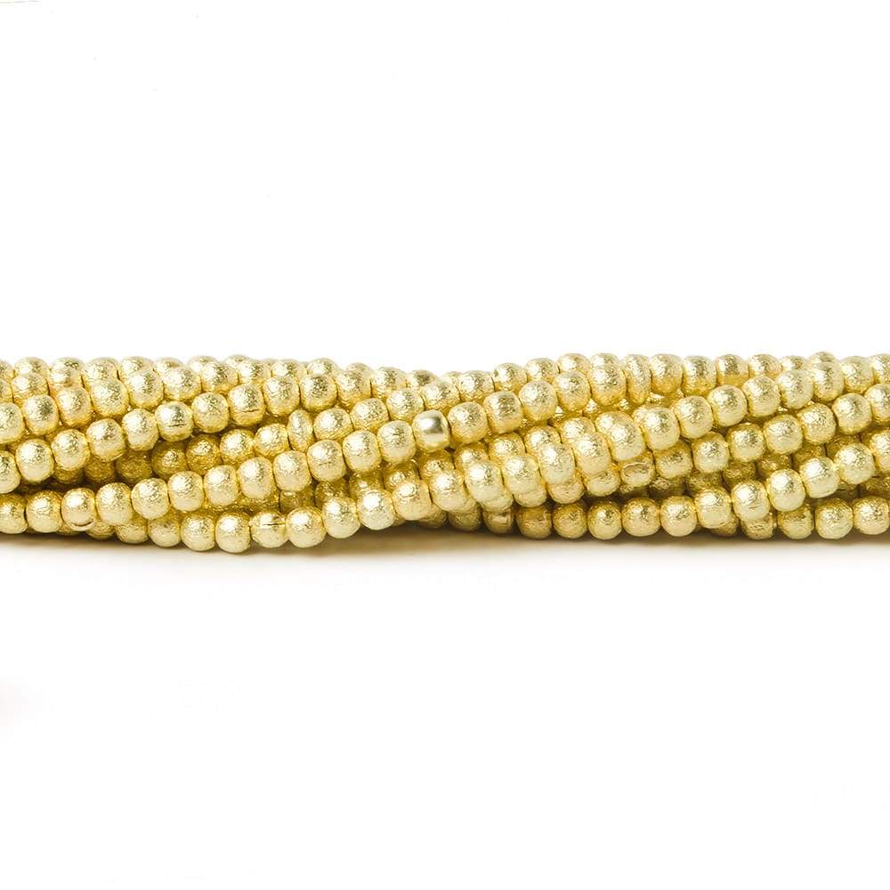 2mm Brushed Round Beads - Premium Quality Plated Beads for Jewelry Making - AtlantaFindingsCompany