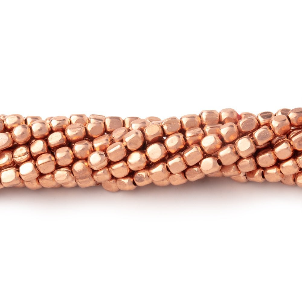 2mm Polished Shiny Finish Cube Beads - Plated Over Copper - AtlantaFindingsCompany