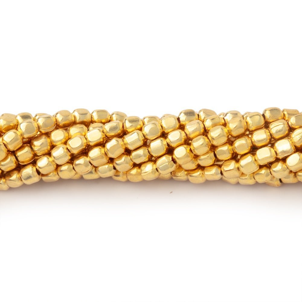 2mm Polished Shiny Finish Cube Beads - Plated Over Copper - AtlantaFindingsCompany