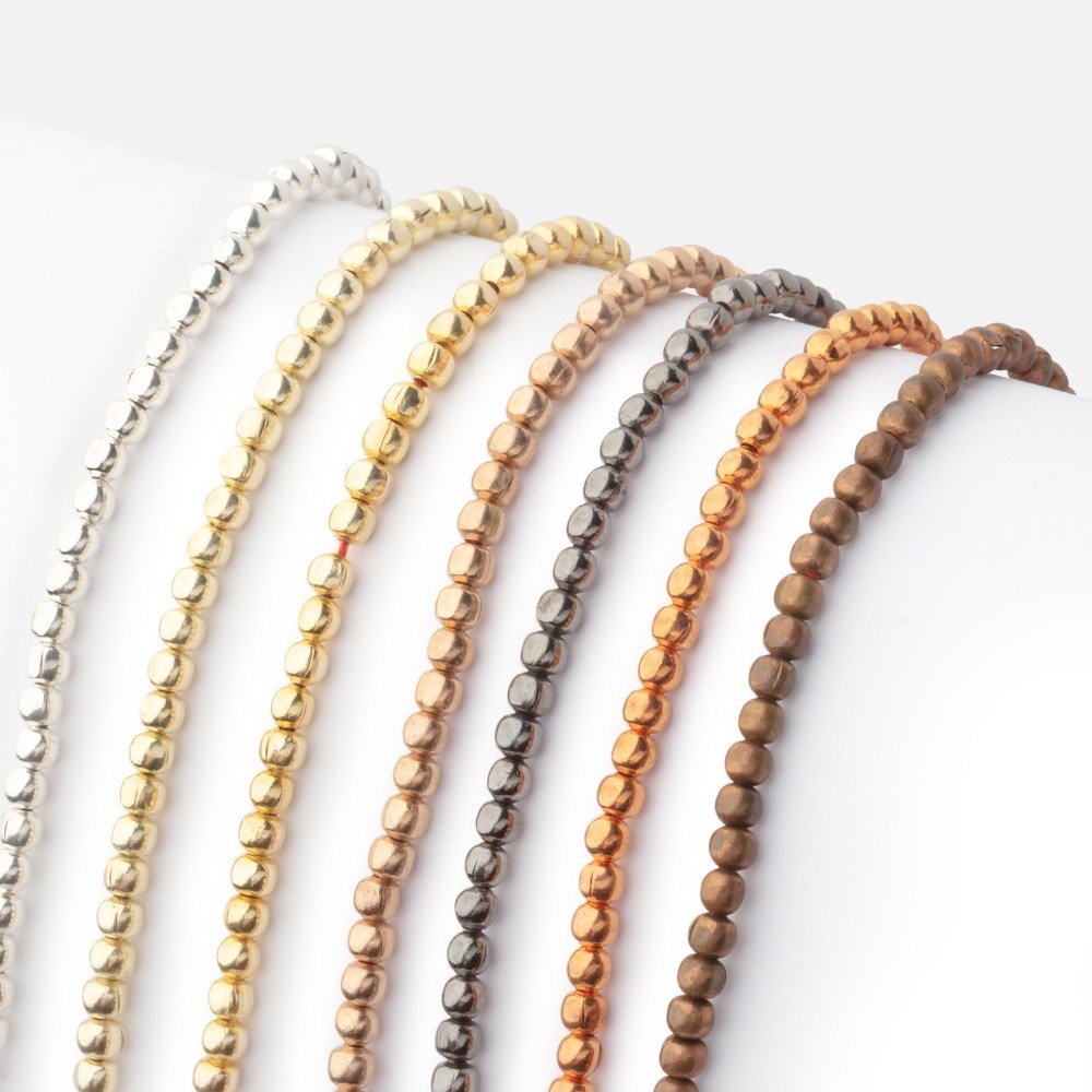 2mm Polished Round Beads - Shiny Plated Copper Strands - AtlantaFindingsCompany