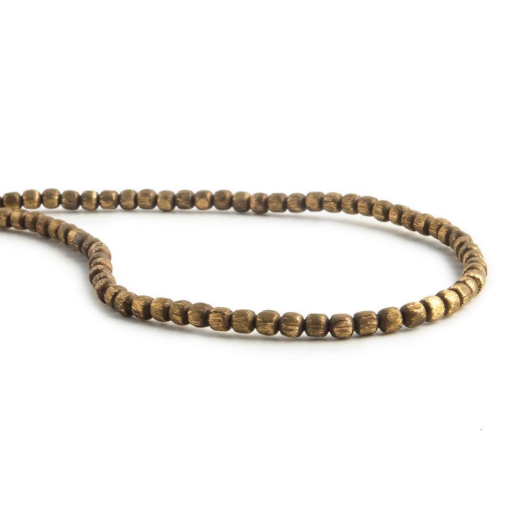 2mm Raw Copper Brushed Cube Beads - 8" Strand, 100 Pcs - AtlantaFindingsCompany