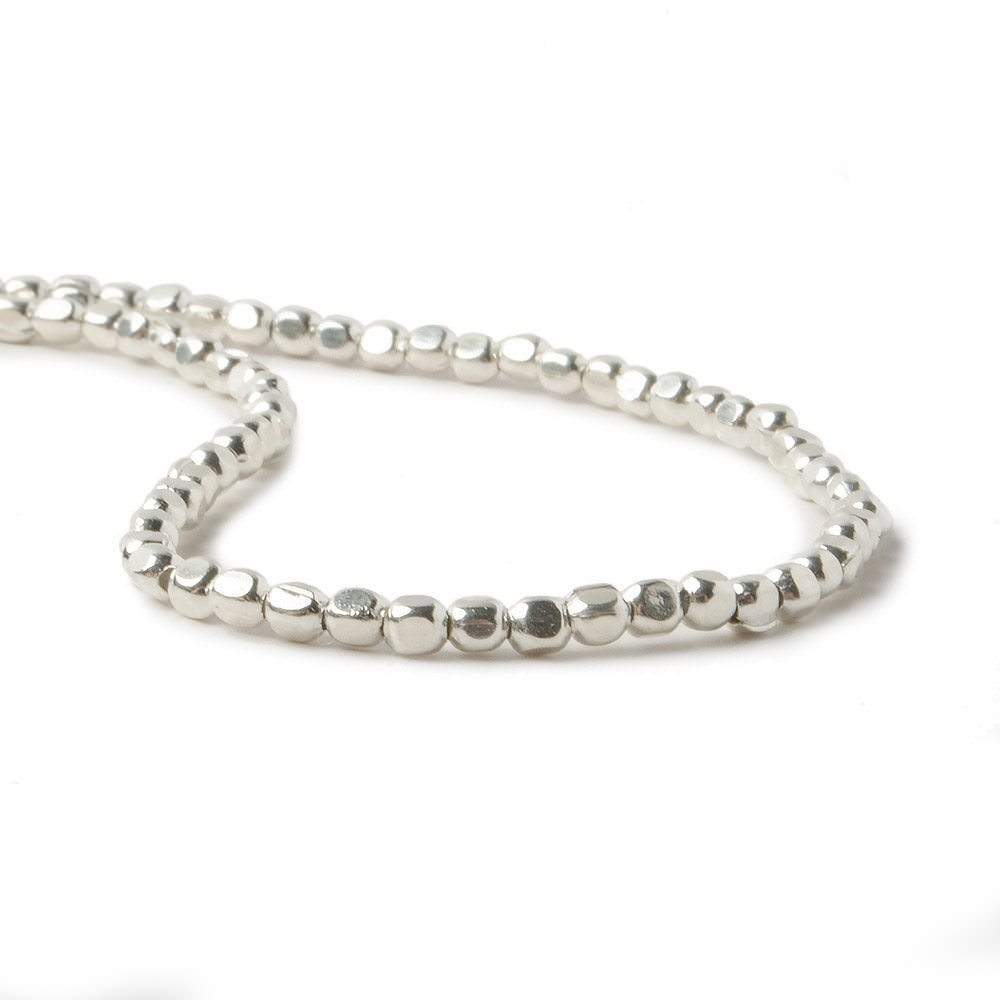 2mm Sterling Silver Plain Cube Beads - 8 Inch Strand (81 Beads) - AtlantaFindingsCompany