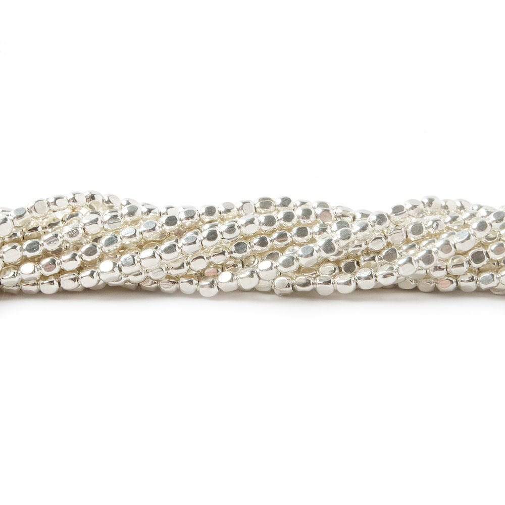 2mm Sterling Silver Plain Cube Beads - 8 Inch Strand (81 Beads) - AtlantaFindingsCompany