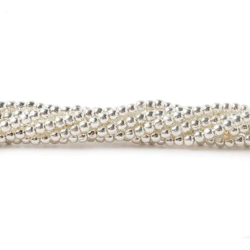 2mm Sterling Silver Plain Round Beads - 8 Inch Strand (102 Beads) - AtlantaFindingsCompany