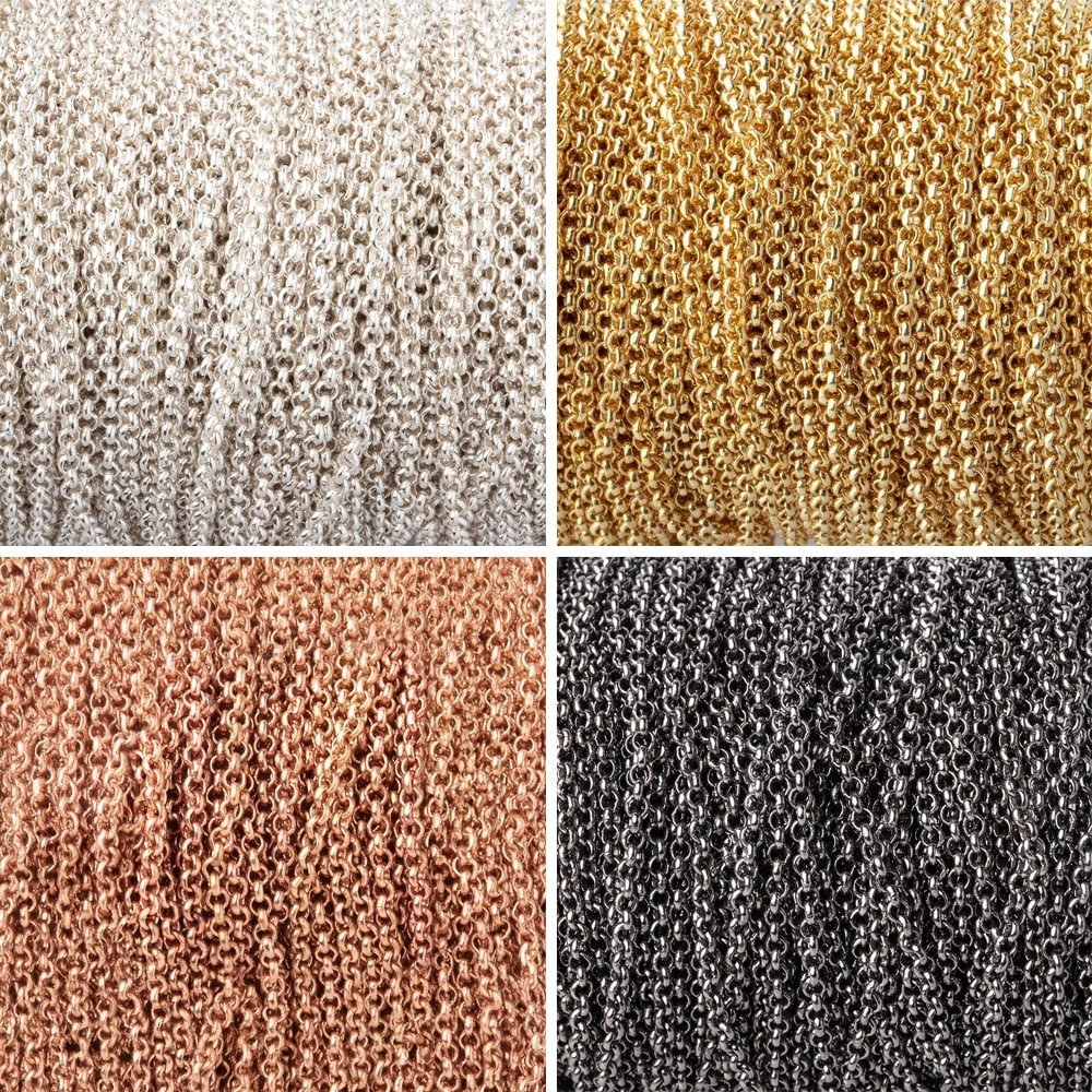3 Feet of 1.5mm Shiny Rolo Link Chain - AtlantaFindingsCompany