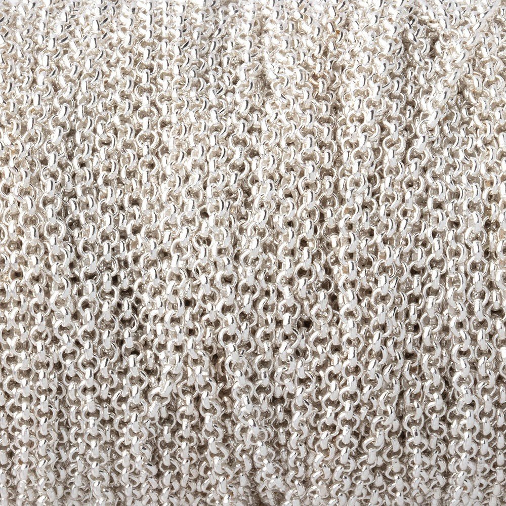 3 Feet - 1.8mm Silver - Plated Rolo Link Chain Necklace - AtlantaFindingsCompany