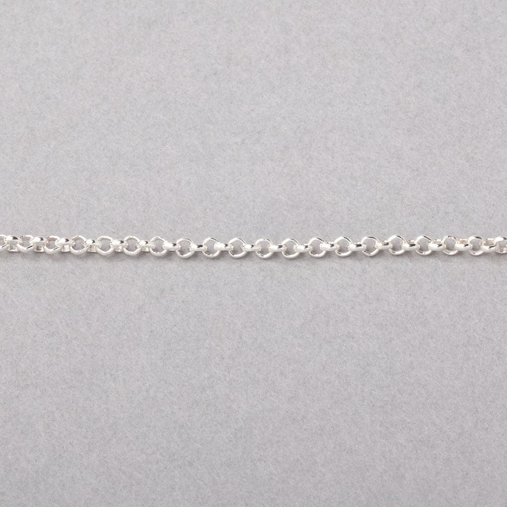 3 Feet - 1.8mm Silver - Plated Rolo Link Chain Necklace - AtlantaFindingsCompany