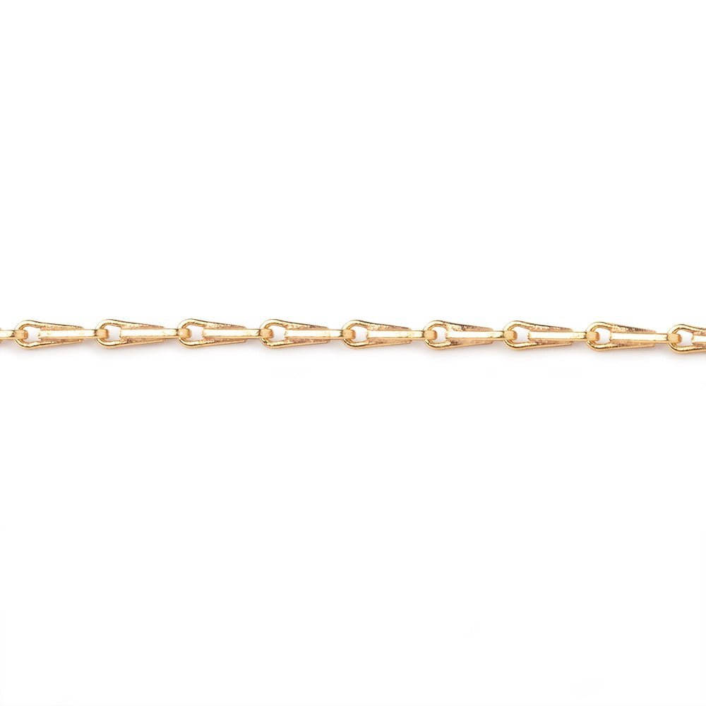 3 Feet - 1mm Shiny Tear Drop Link Chain - Multiple Plating Options - AtlantaFindingsCompany