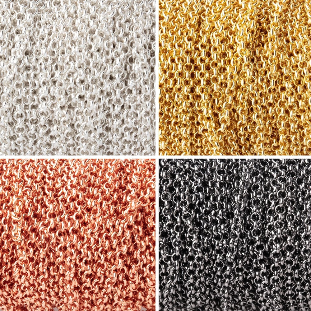 3 Feet - 2.5mm Shiny Rolo Link Chain Cable - AtlantaFindingsCompany
