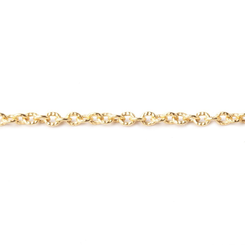 3 Feet - 2.5mm Small Corrugated Oval Link Chain | Plated Options Available - AtlantaFindingsCompany