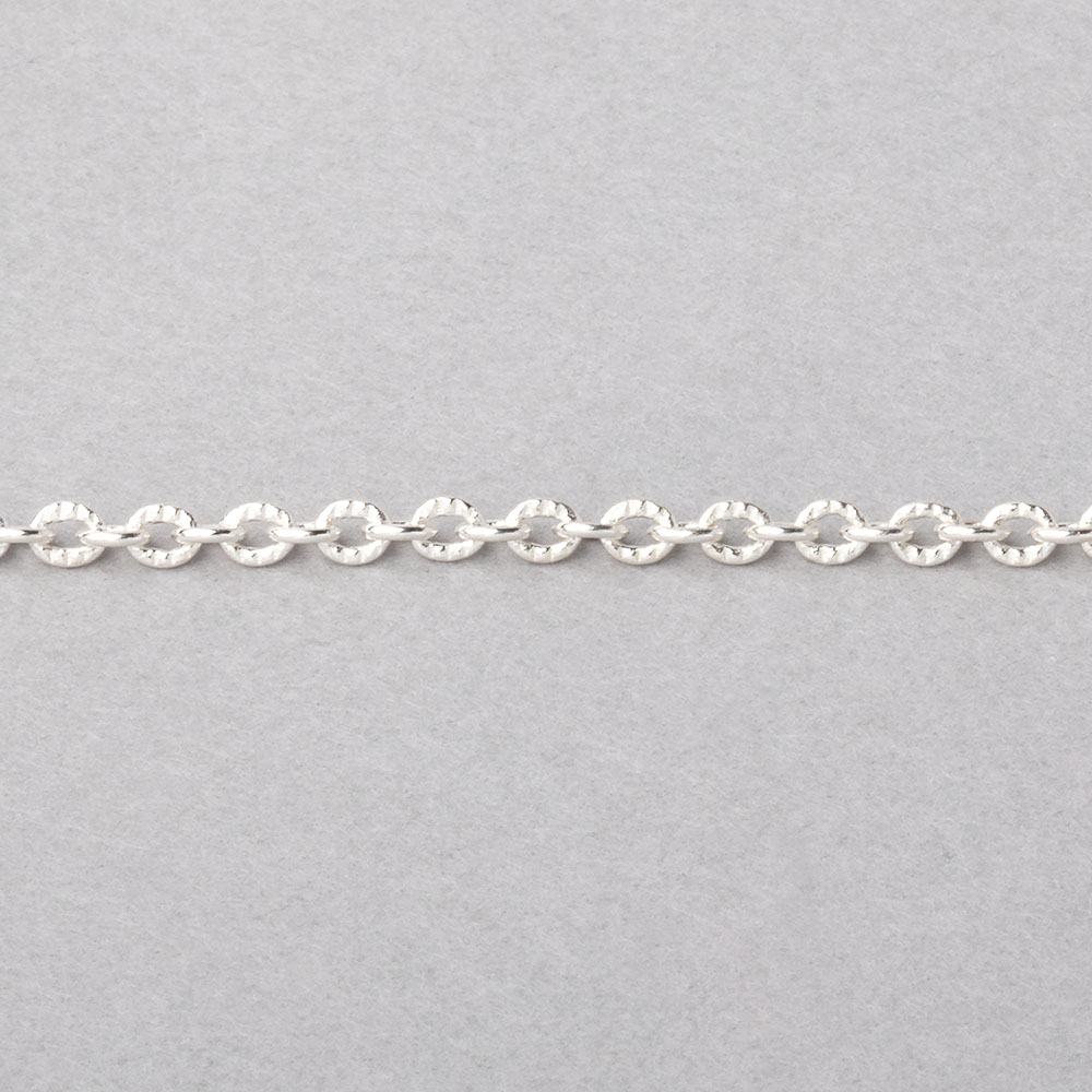 3 Feet - 2.5mm Small Corrugated Oval Link Chain | Plated Options Available - AtlantaFindingsCompany