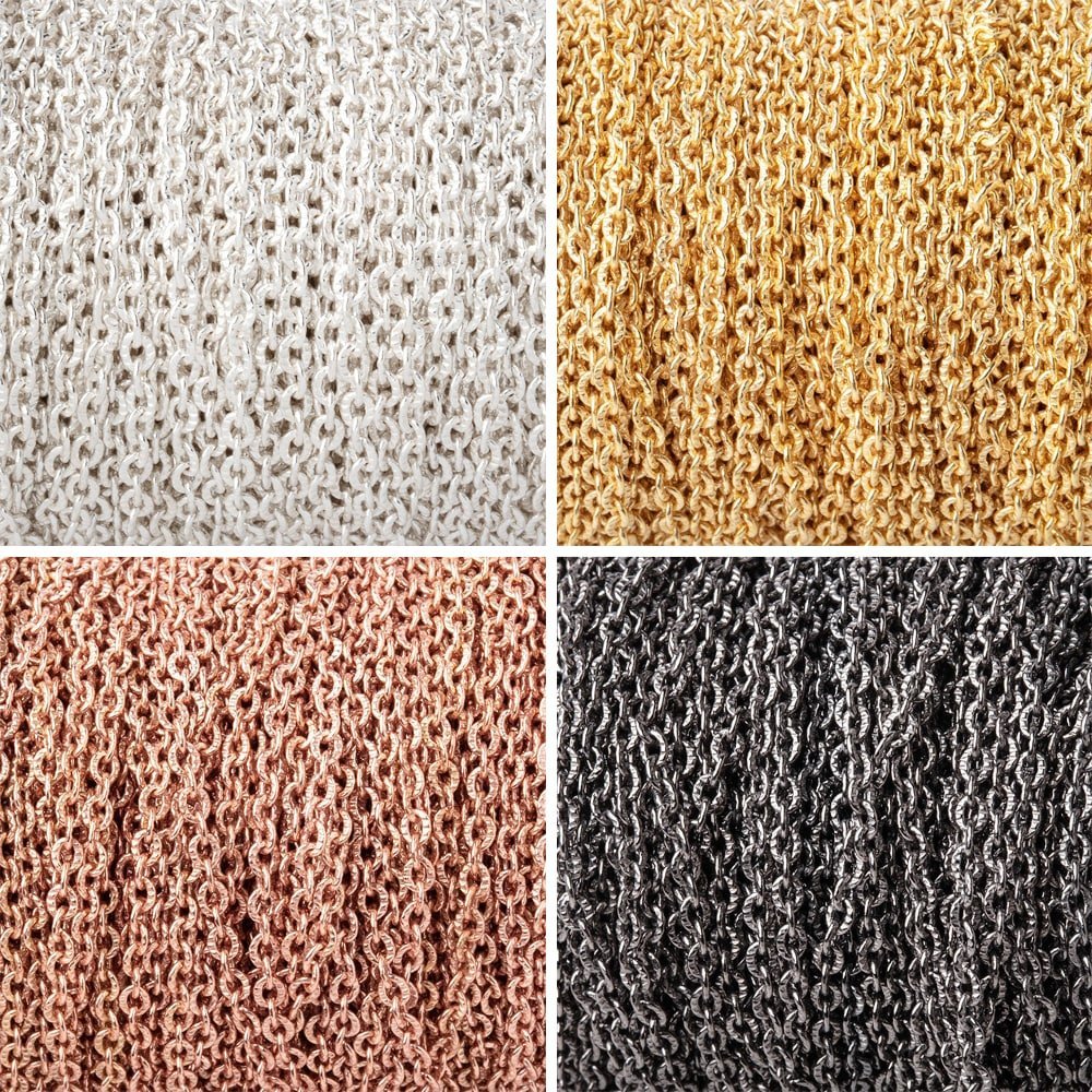 3 Feet - 2.5mm Small Corrugated Oval Link Chain | Plated Options Available - AtlantaFindingsCompany