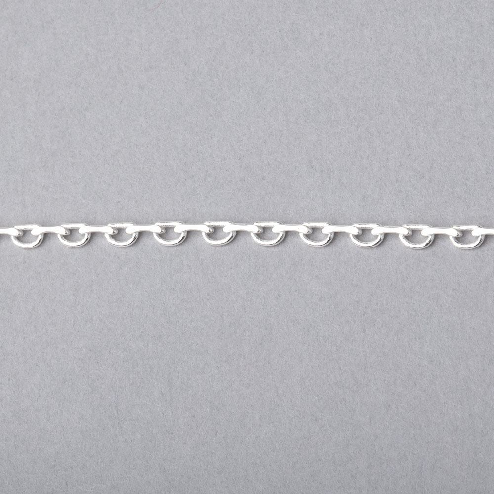 3 Feet 2mm Flat Oval Cable Chain - Plated - AtlantaFindingsCompany