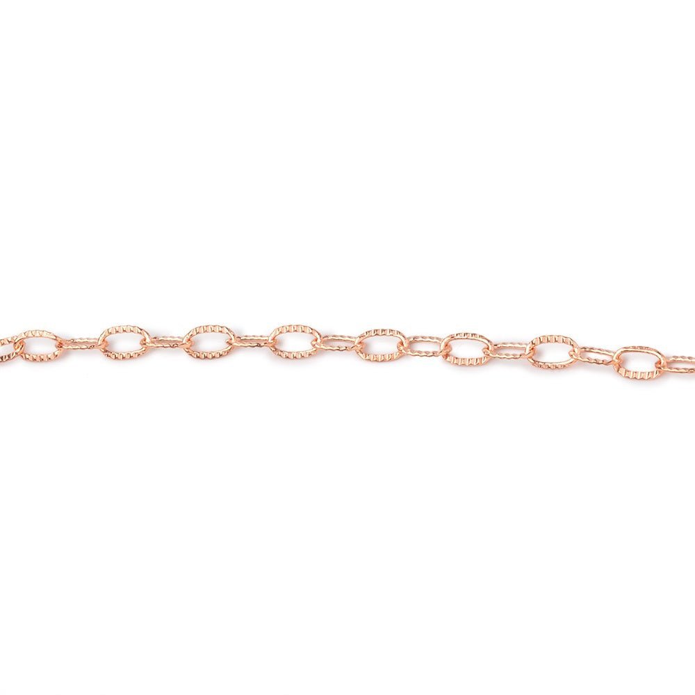3 Feet - 2x4mm Elongated Corrugated Oval Chain - AtlantaFindingsCompany