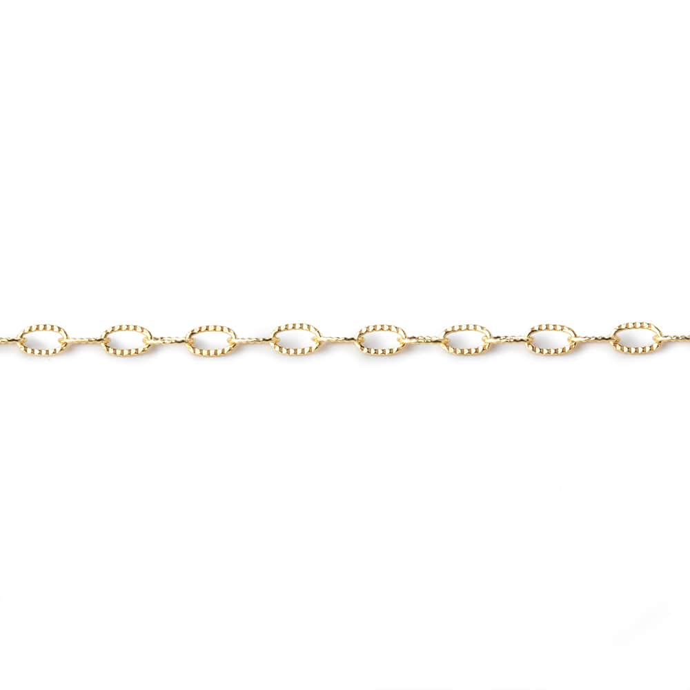 3 Feet - 2x4mm Elongated Corrugated Oval Chain - AtlantaFindingsCompany
