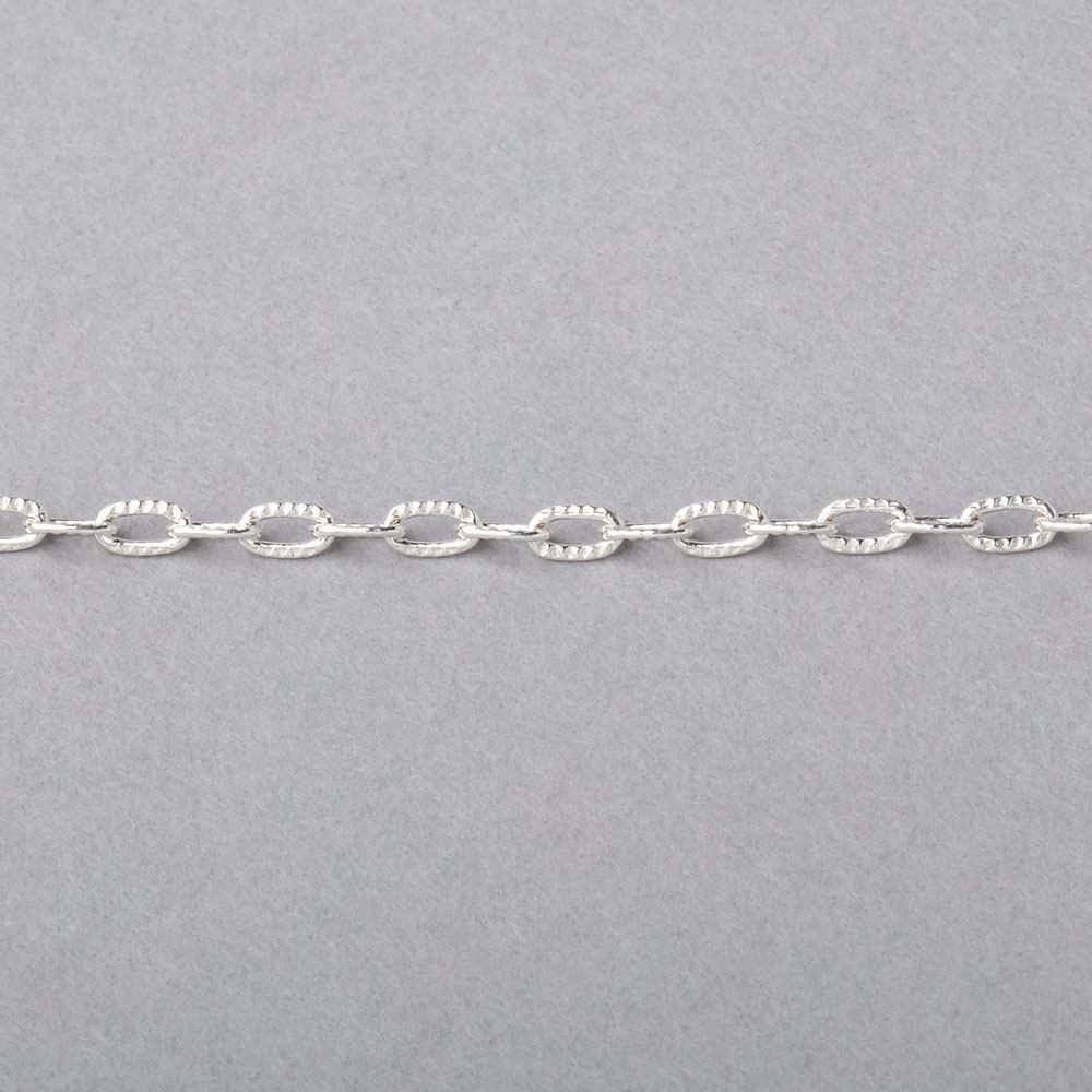 3 Feet - 2x4mm Elongated Corrugated Oval Chain - AtlantaFindingsCompany
